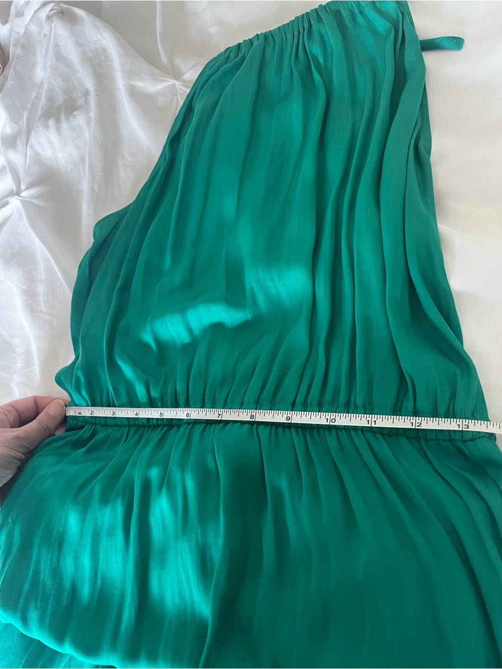 LOFT Emerald Green Halter Maxi Dress | Pleated | Size Small - Picture 9 of 12